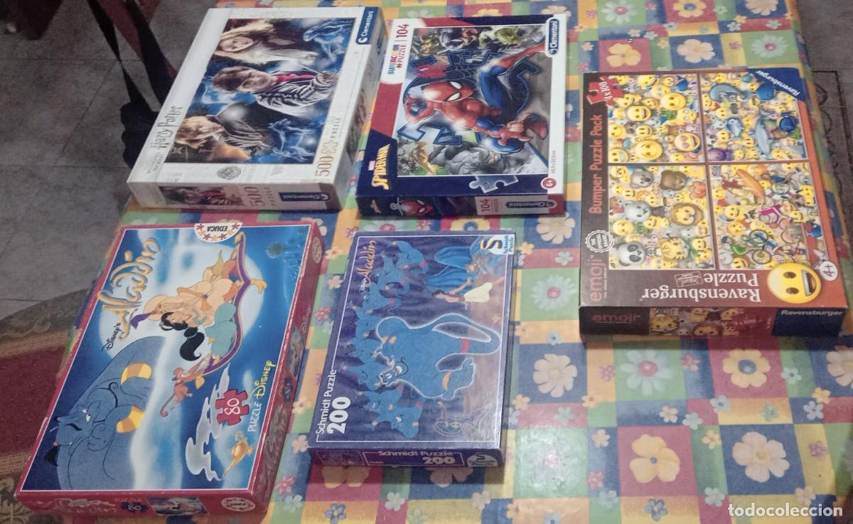Juegos de mesa: Puzzles Harry Potter-Aladin-Spiderman-Emoji