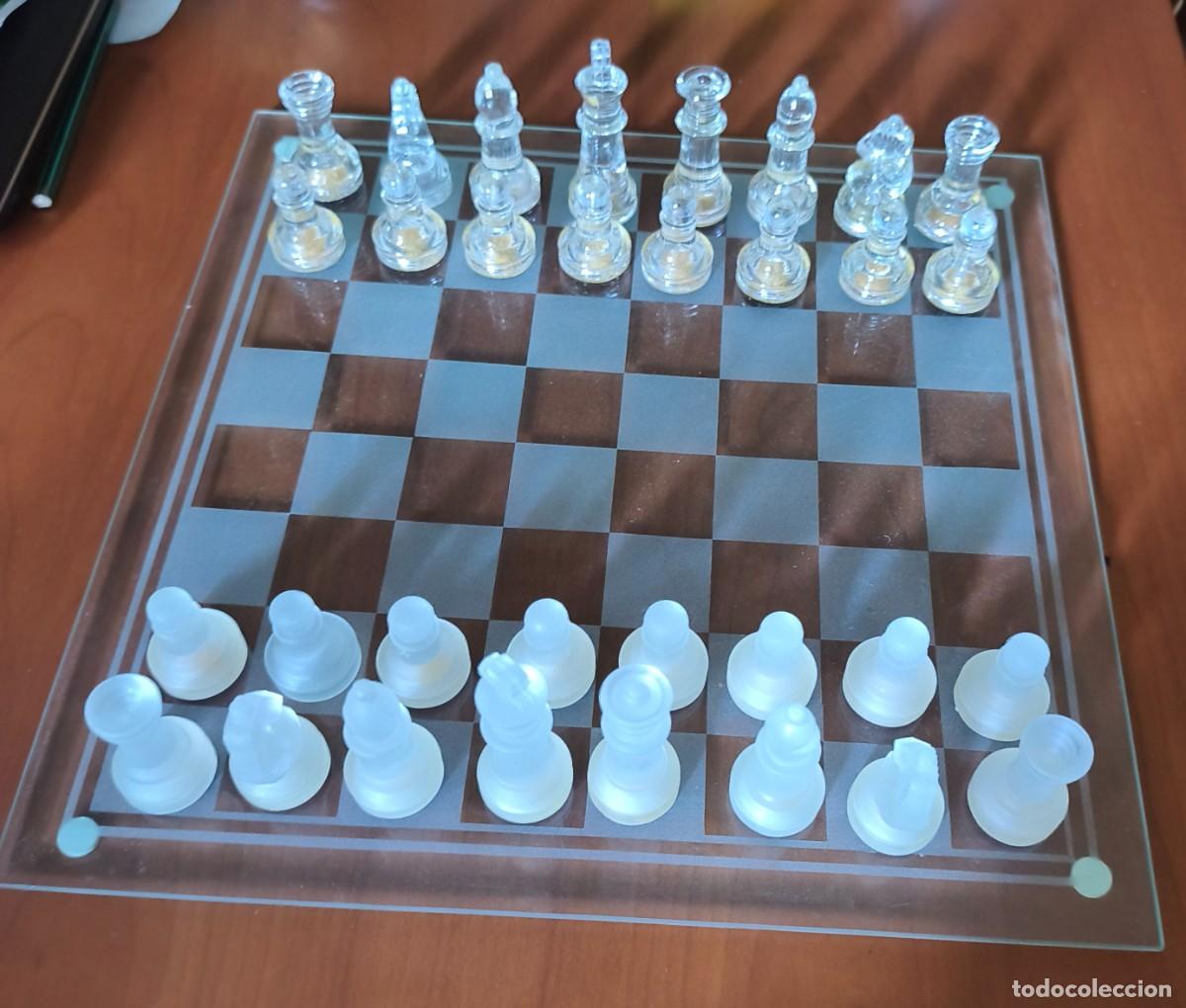 Juegos de mesa: JUEGO DE AJEDREZ CRISTAL