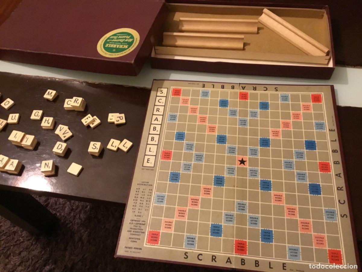 Juegos de mesa: Scrabble antiguo, 1955 , Edici&oacute;n inglesa, muy dif&iacute;cil de conseguir, faltan algunas letras