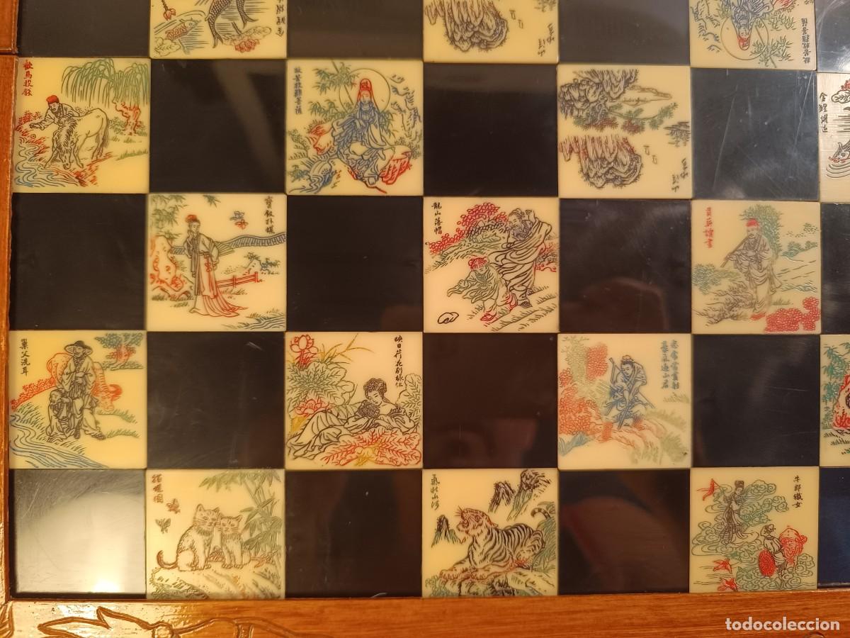 Juegos de mesa: Ajedrez Chino en madera con figuras en resina - Foto 6