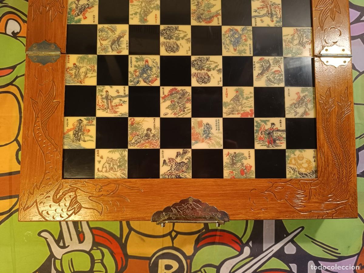 Juegos de mesa: Ajedrez Chino en madera con figuras en resina - Foto 7