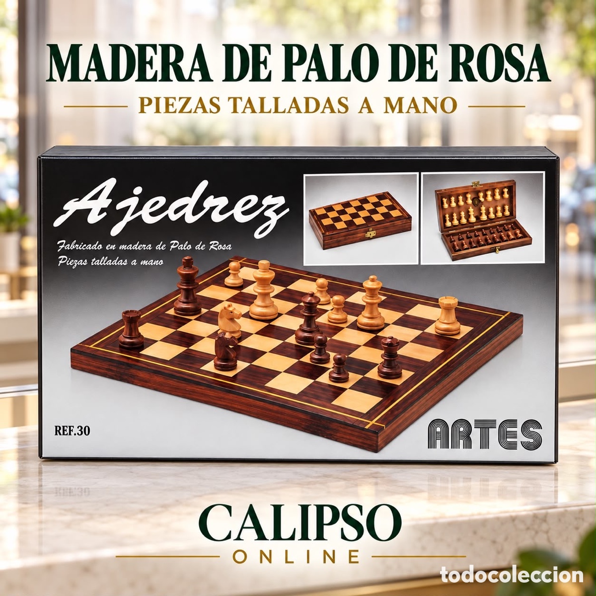 Juegos de mesa: Ajedrez tallado a mano de madera de palo de rosa