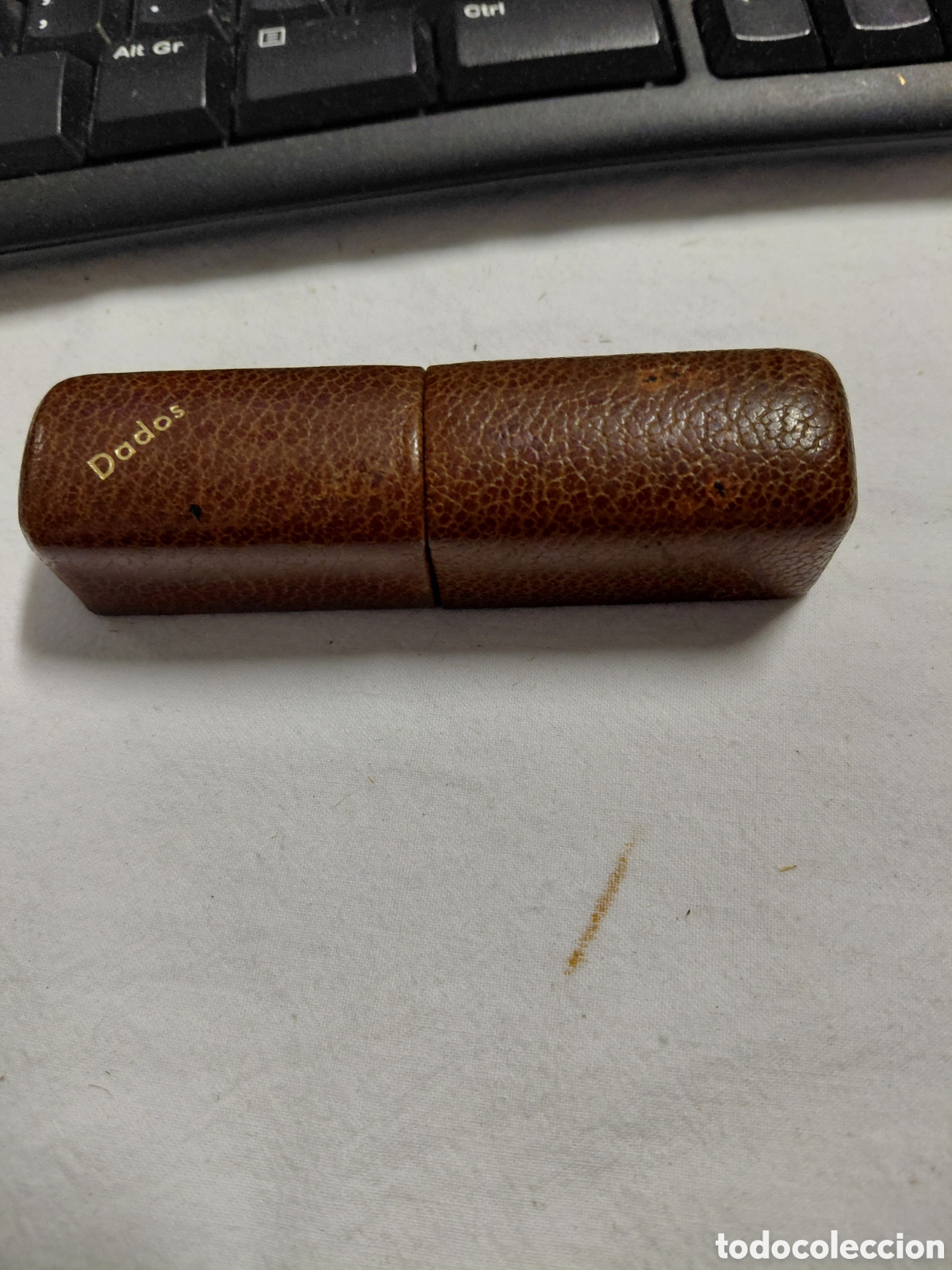 Juegos de mesa: ANTIGUOS DADOS CON FUNDA DE PIEL.LOS QUE SE VEN EN LAS FOTOS