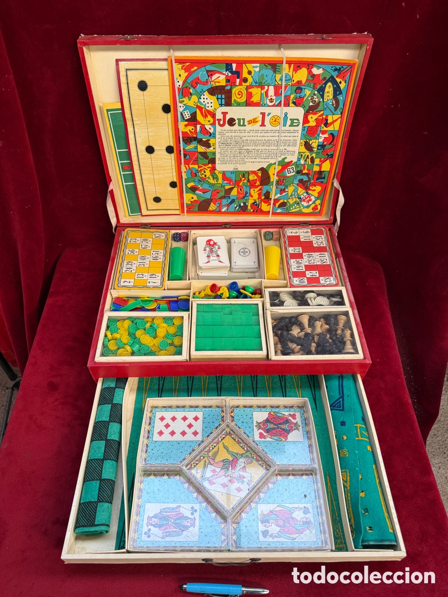 Jogos de mesa: Espectacular y antigua maleta multijuegos Jice!