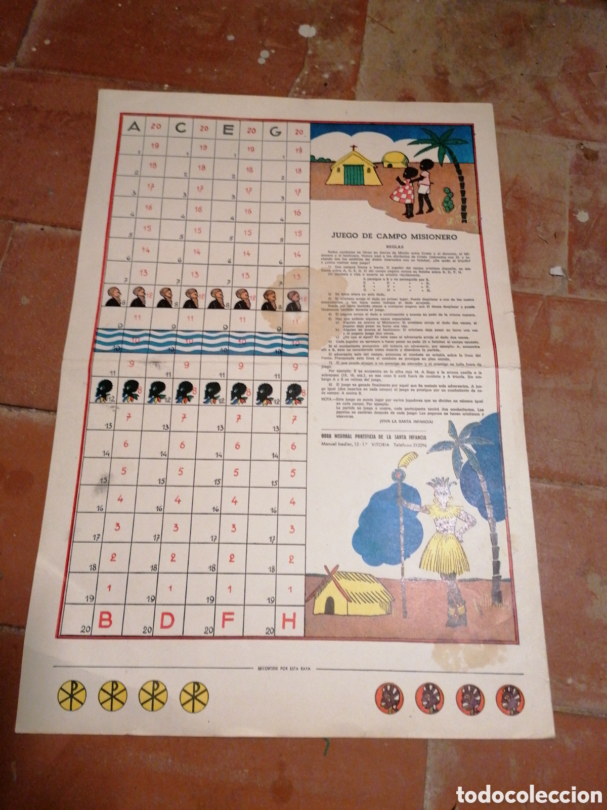 Juegos de mesa: JUEGO DE CAMPO MISIONERO OBRA MISIONAL PONTIFICIA SANTA INFANCIA A&Ntilde;OS 50/60 - VITORIA