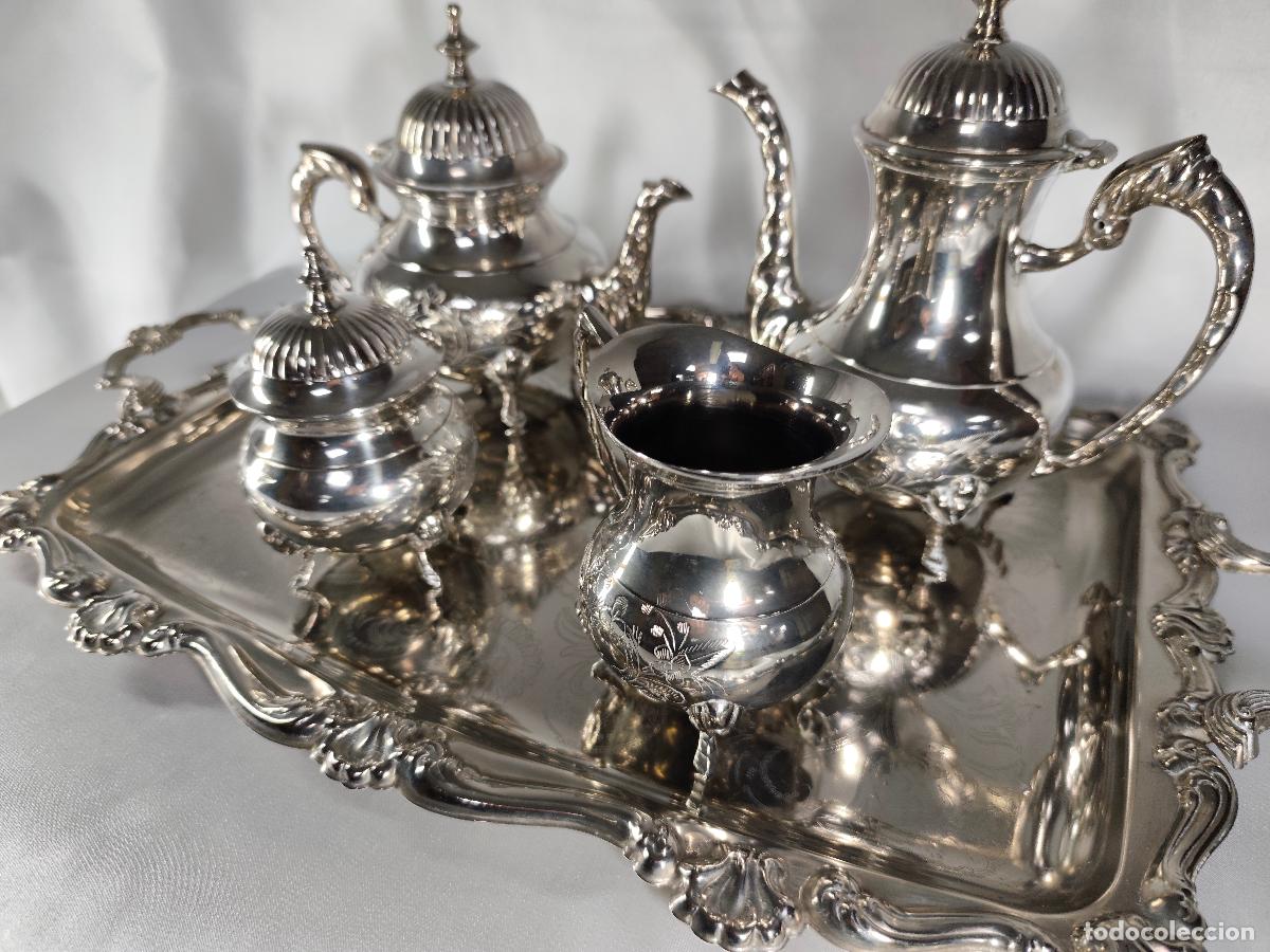 Juegos de mesa: juego de cafe en metal plateado - Foto 2