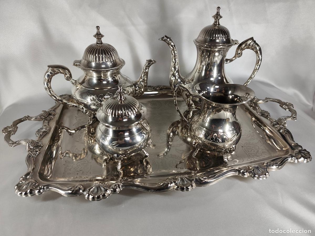 Juegos de mesa: juego de cafe en metal plateado - Foto 3