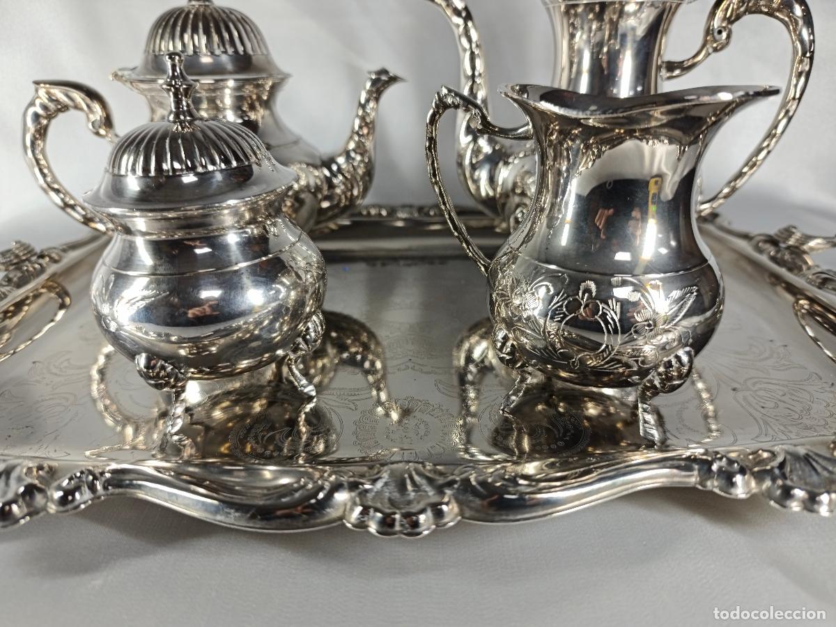 Juegos de mesa: juego de cafe en metal plateado - Foto 4