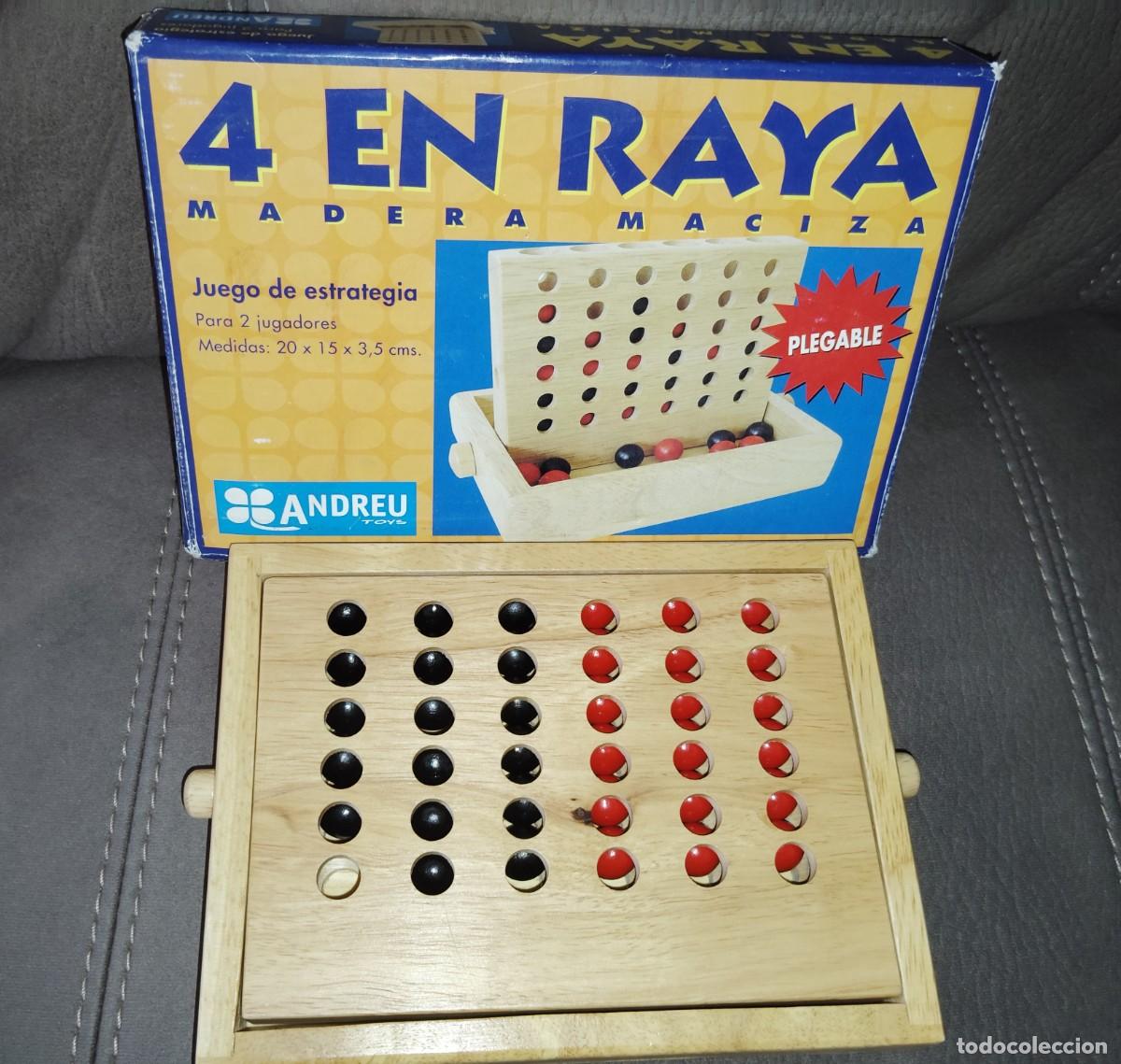 Juegos de mesa: 4 EN RAYA, MADERA MACIZA PLEGABLE, ANDREU TOYS, GRAN CALIDAD