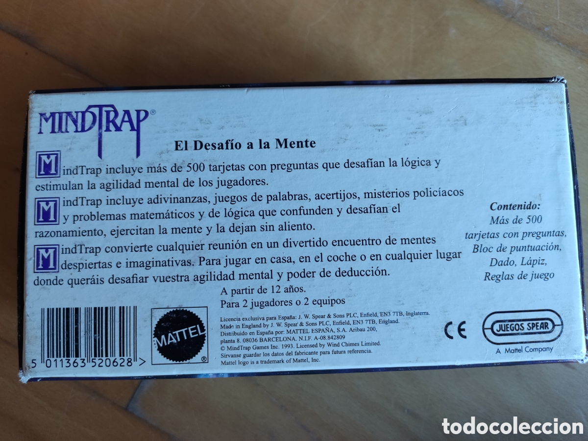 Juegos de mesa: Juego de mesa Mindtrap 1993 completo - Foto 7