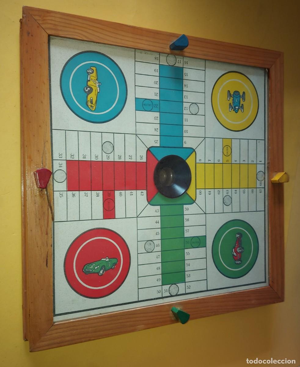 Juegos de mesa: JUEGO DEL PARCHIS MARCO DE MADERA Y CRISTAL