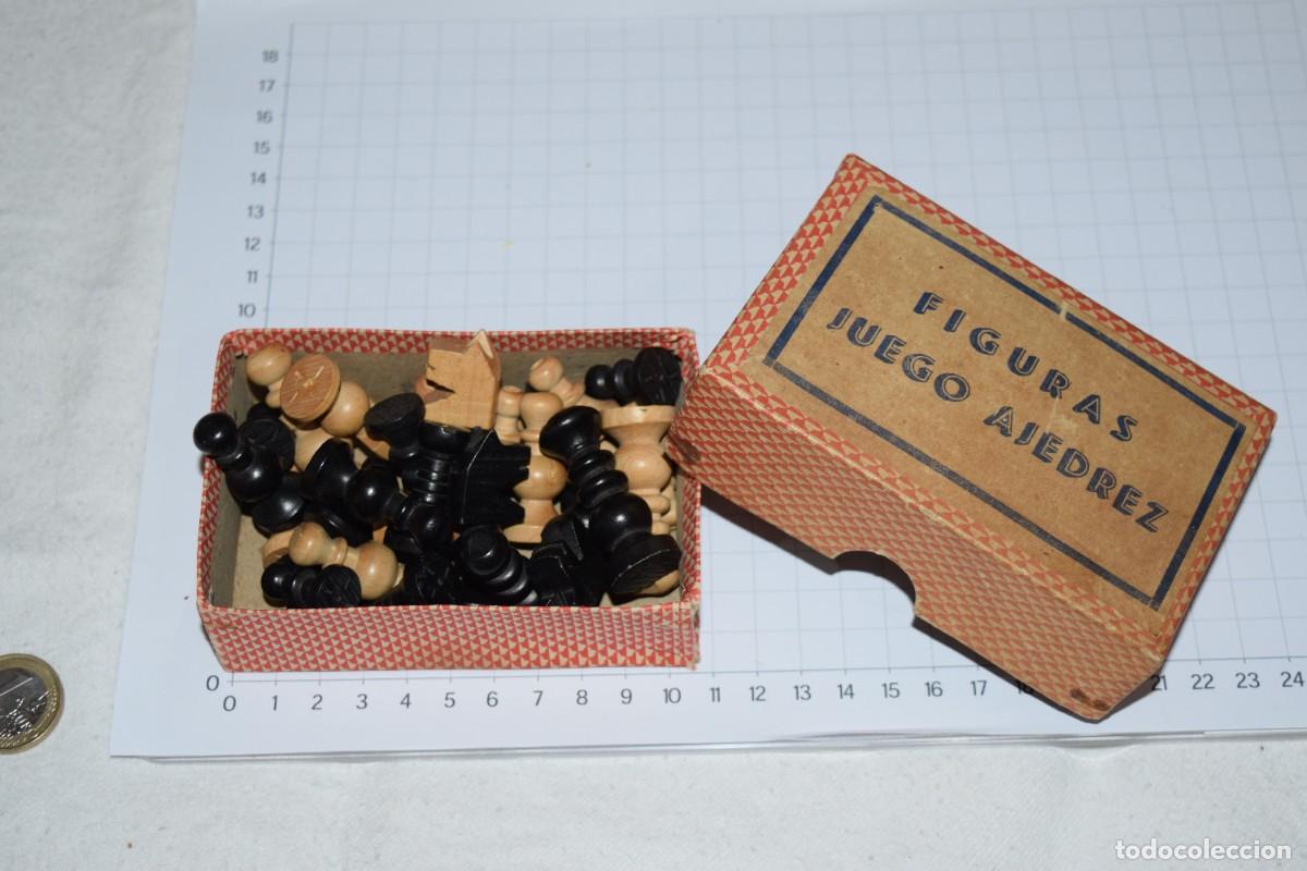 Juegos de mesa: Antiguo, dif&iacute;cil / Conjunto completo, PIEZAS AJEDREZ de madera, a&ntilde;os 50 - &iexcl;Mira fotos/detalles, NOS!