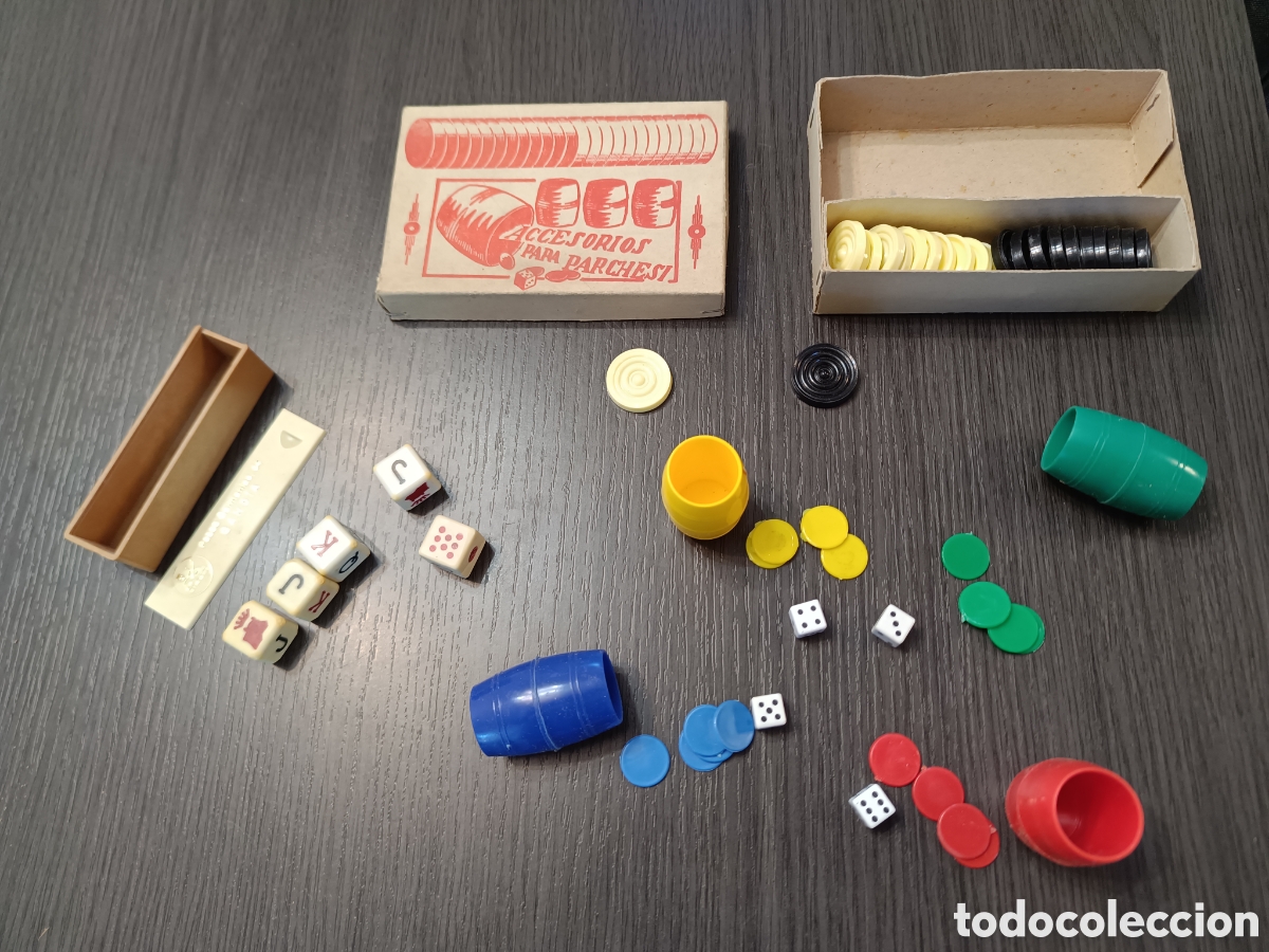 Juegos de mesa: Lote Antiguas Fichas Juegos Mesa y Dados