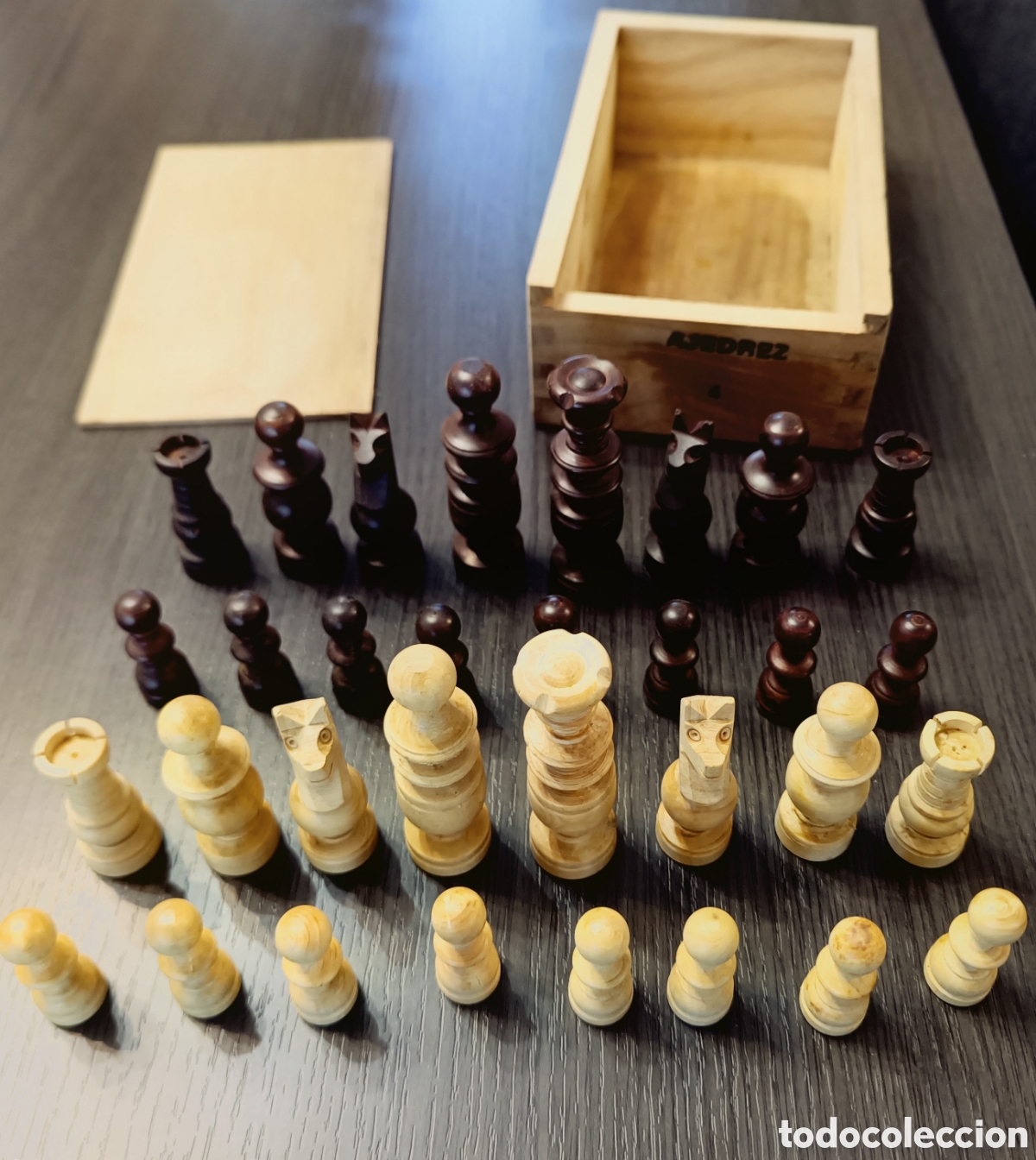 Board Games: Antiguo Juego Piezas Ajedrez Profesional N&deg;4 Estilo Franc&eacute;s