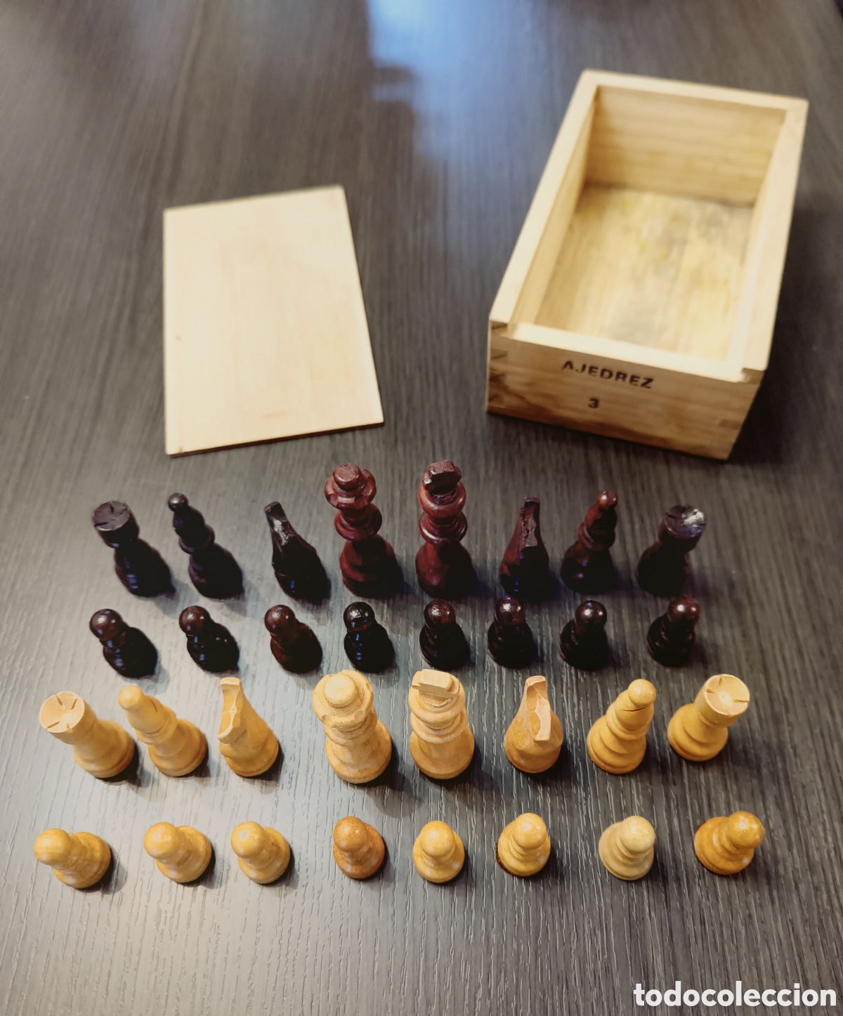 Juegos de mesa: Antiguo Juego Piezas Ajedrez Ingl&eacute;s N&deg;3