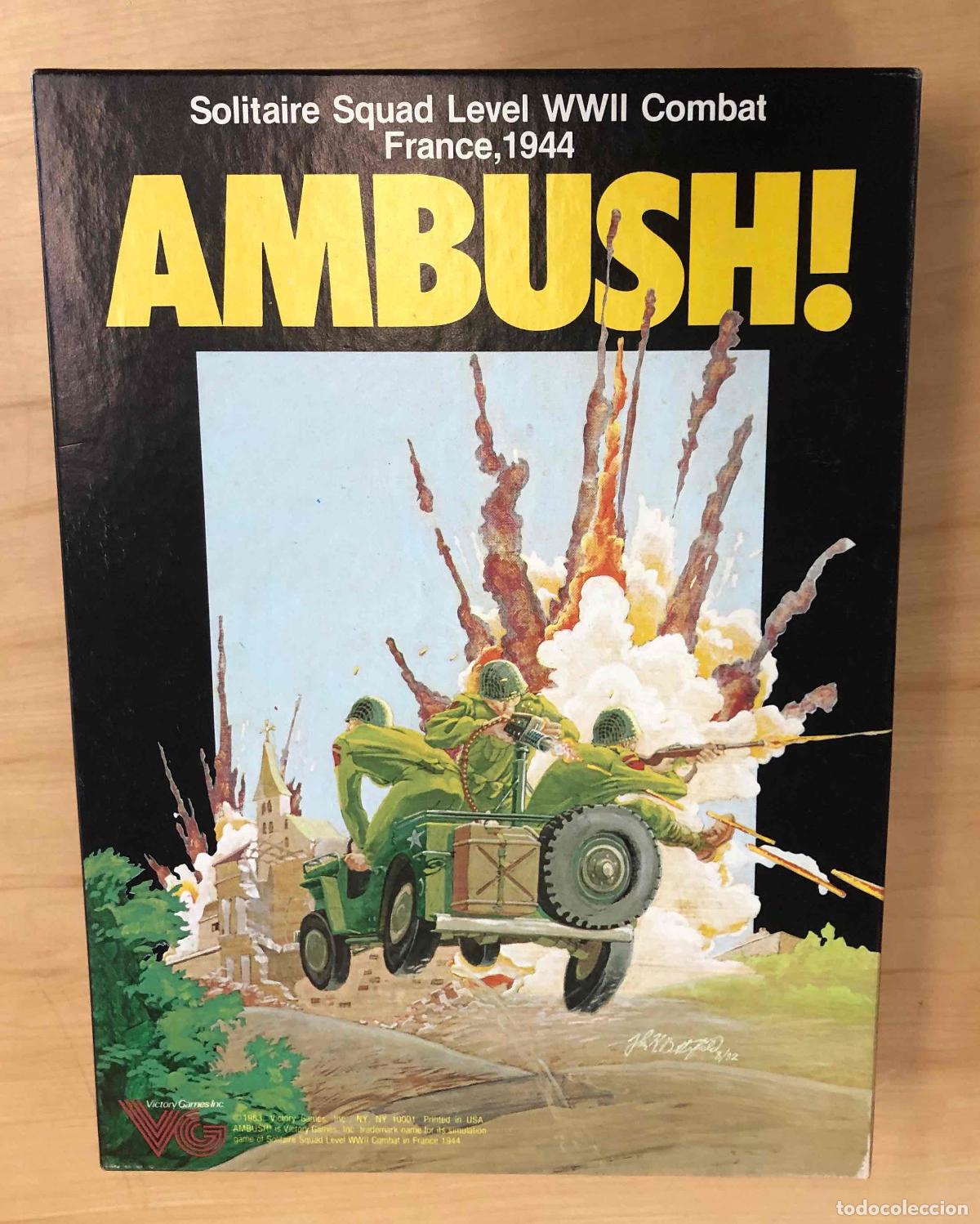 Juegos de mesa: AMBUSH! SOLITAIRE SQUAD LEVEL WWII COMBAT FRANCE, 1944. II GUERRA MUNDIAL COMPLETO