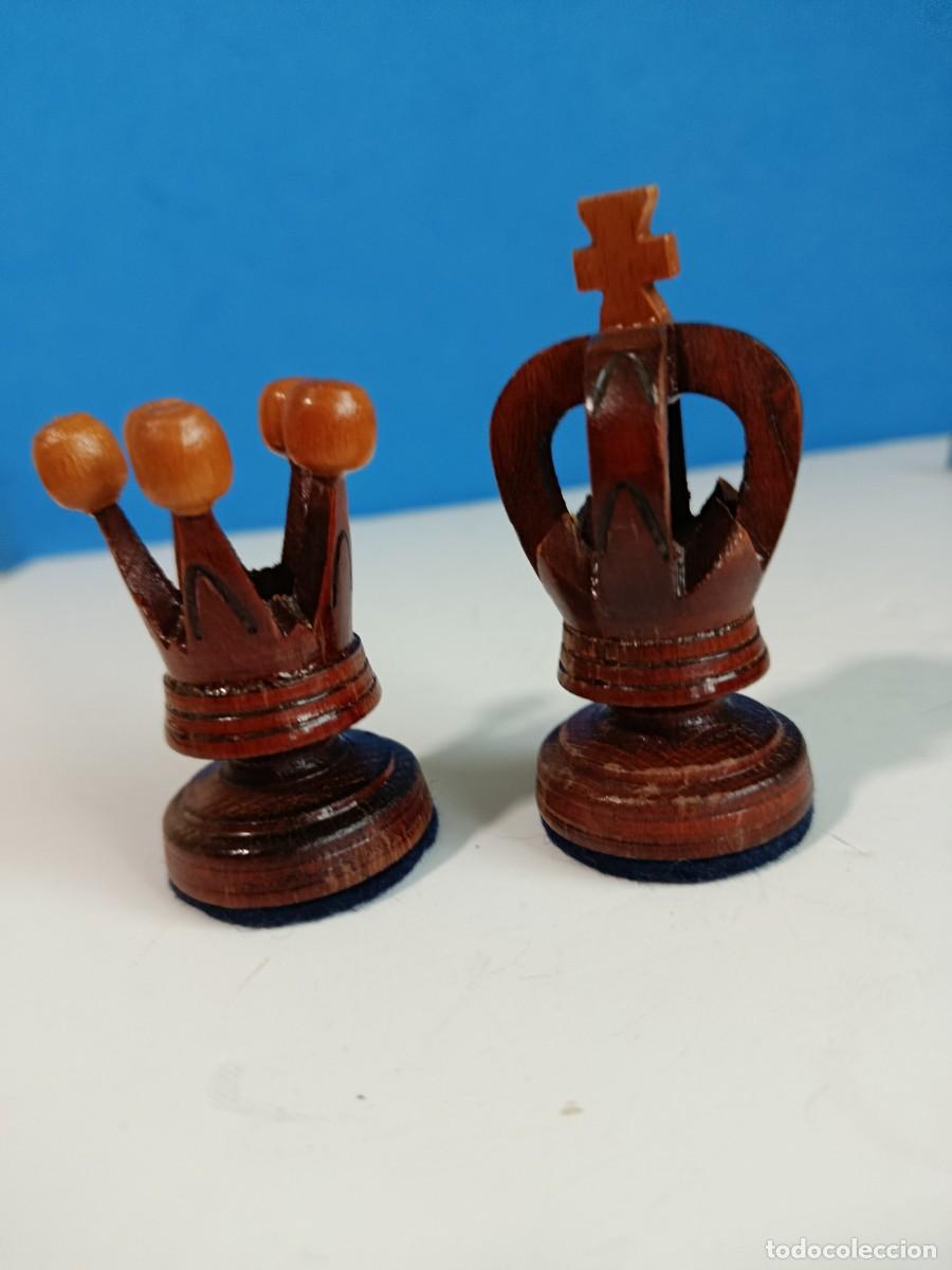Juegos de mesa: REY Y REINA DE AJEDREZ POLACO DE MADERA.MODELO REALEZA