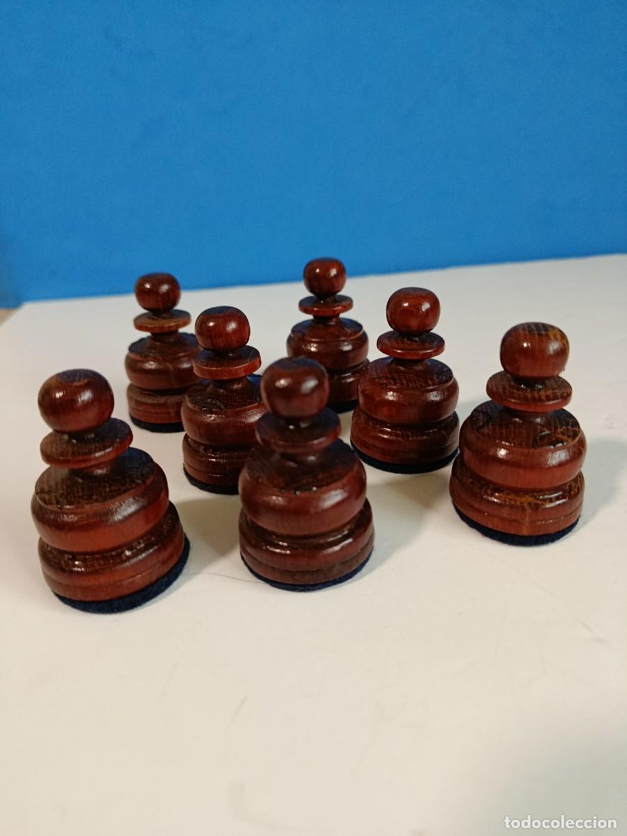 Juegos de mesa: PEONES DEL AJEDREZ POLACO DE MADERA. MODELO REALEZA