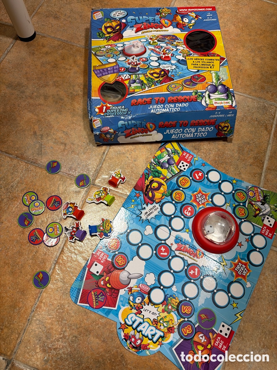 Juegos de mesa: Super zings race to rescue juego de mesa, con dado autom&aacute;tico