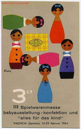 Brinquedos antigos: POSTAL 57 PUBLICIDAD FERIA DEL JUGUETE VALENCIA 1964