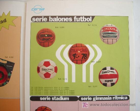 Juguetes antiguos: Cat&aacute;logo de balones Cersa. 1978. - Foto 2