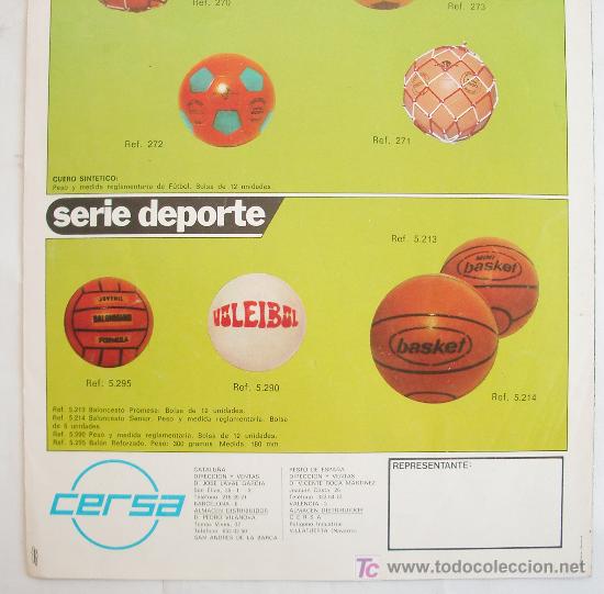 Juguetes antiguos: Cat&aacute;logo de balones Cersa. 1978. - Foto 3