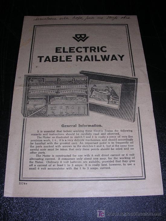 Juguetes antiguos: ELECTRIC TABLE RAILWAY, ILUSTRADO - Foto 1