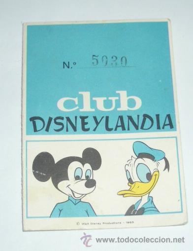 Brinquedos antigos: CARNET DEL CLUB DISNEYLANDIA,A&Ntilde;O 1965
