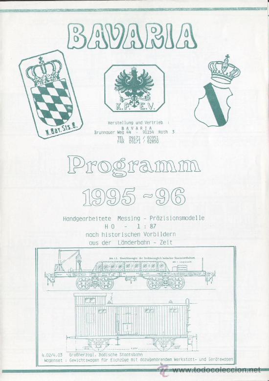 Juguetes antiguos: Cat&aacute;logo BAVARIA Programm 1995-96 1/87 Pr&auml;zisionsmodelle - Foto 1
