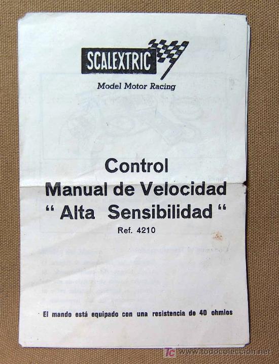 Old Toys: ORIGINAL SCALEXTRIC, CONTROL MANUAL, ALTA SENCIBILIDAD