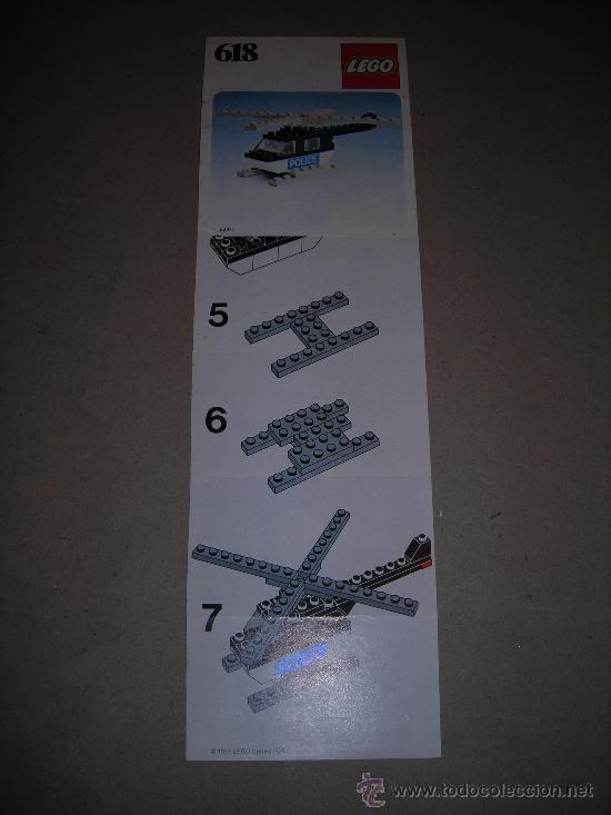 Giocattoli antichi: (M-ALB1) CATALOGO LEGO 618 HELICOPTERO POLICE , EXIN 1977