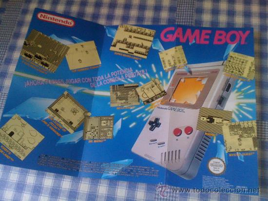 Juguetes antiguos: P&oacute;ster Cat&aacute;logo Original de juegos Nintendo Gameboy Cl&aacute;sica Versi&oacute;n Espa&ntilde;ola Excelente Estado