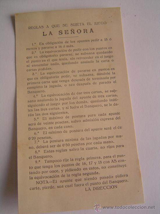 Old Toys: Reglas a que se Sujeta el juego LA SE&Ntilde;ORA