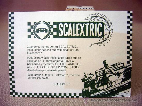 Juguetes antiguos: SCALEXTRIC, TARJETA DE PEDIDO SPEED COMPUTER - Foto 1