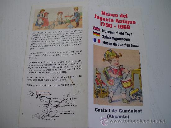 Juguetes antiguos: FOLLETO PUBLICITARIO MUSEO DEL JUGUETE ANTIGUO 1790-1959 - CASTELL DE GUADALEST (ALICANTE)