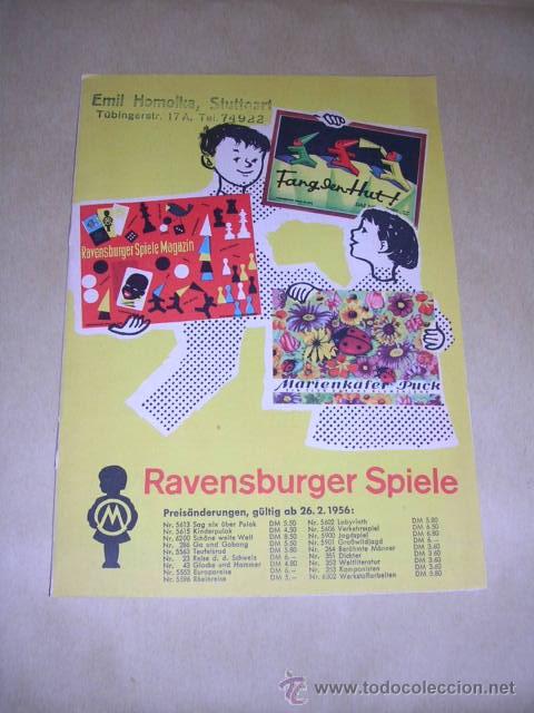 Old Toys: CATALOGO JUGUETES 1956 RAVENSBURGER SPIELE ILUSTRADO 10 PAG. 20,5X15 CM.
