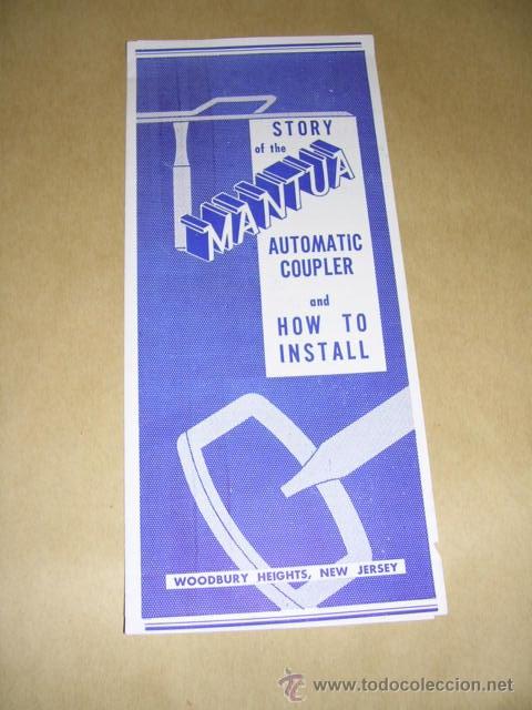 Juguetes antiguos: TRENES - CATALOGO STORY OF THE MANTUA AUTOMATIC COUPLER AND HOW TO INSTALL TRIPTICO 22X9,5 CM.