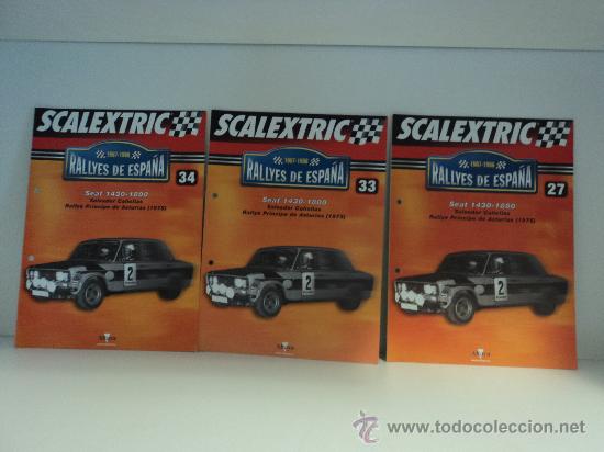 Brinquedos antigos: LOTE DE FASCICULOS SCALEXTRIC RALLYES DE ESPA&Ntilde;A, NUMEROS:27,33,34. SEAT 1430-1800