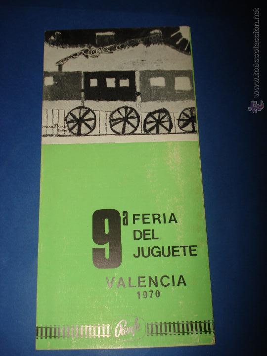 Brinquedos antigos: Antiguo Folleto Triptico Publicidad de la 9&ordf; Feria del Juguete en Valencia - A&ntilde;o 1970