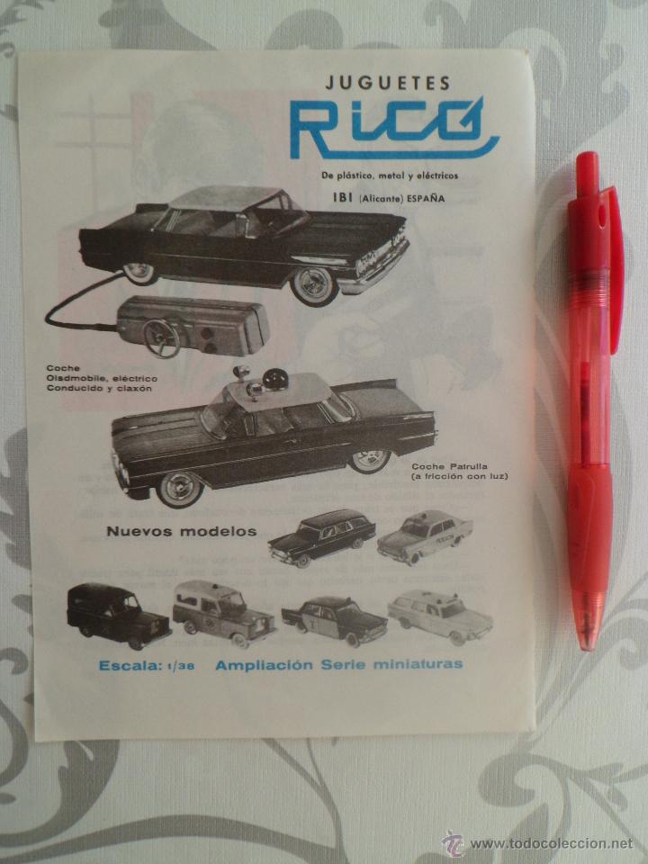 Juguetes antiguos: Anuncio de publicidad original de JUGUETES RICO - 1962
