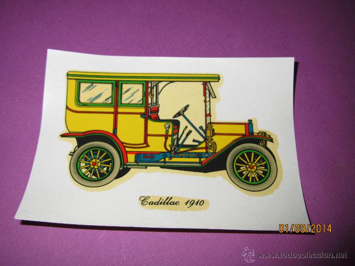 Juguetes antiguos: Antigua Adhesiva Calca al Agua de Tama&ntilde;o Gigante del Cadillac 1910 - A&ntilde;o 1970s.
