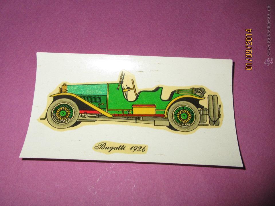 Juguetes antiguos: Antigua Adhesiva Calca al Agua de Tama&ntilde;o Gigante del BUGATTI 1926 - A&ntilde;o 1970s.