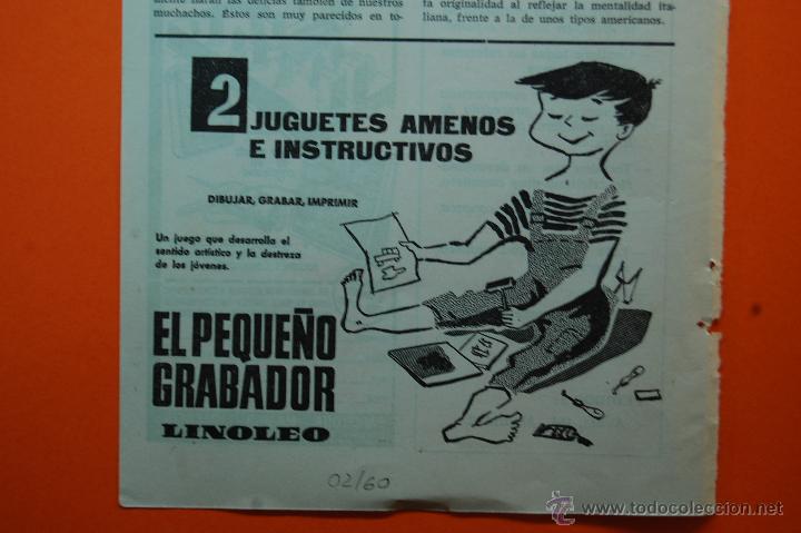 Brinquedos antigos: PUBLICIDAD REVISTA 1960 - COLECCION JUGUETES - EL PEQUE&Ntilde;O GRABADOR LINOLEO