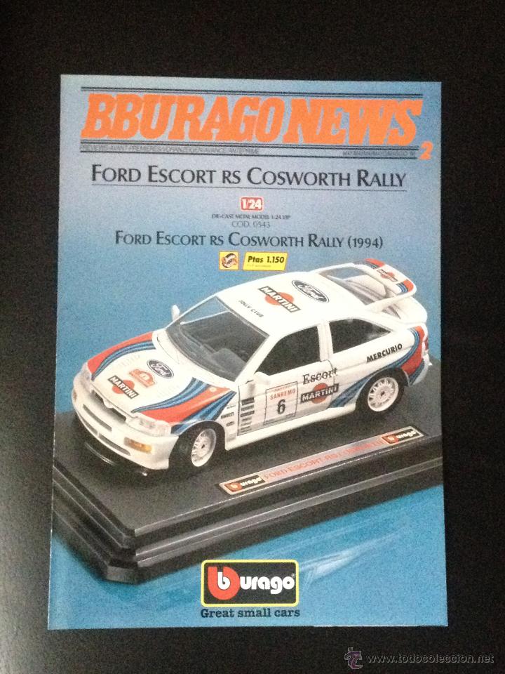 BBURAGO NEWS - MAYO 1996 - AVANCE CATALOGO FOLLETO -1/18 1/24 1/43 FERRARI FORD ESCORT COSWORTH