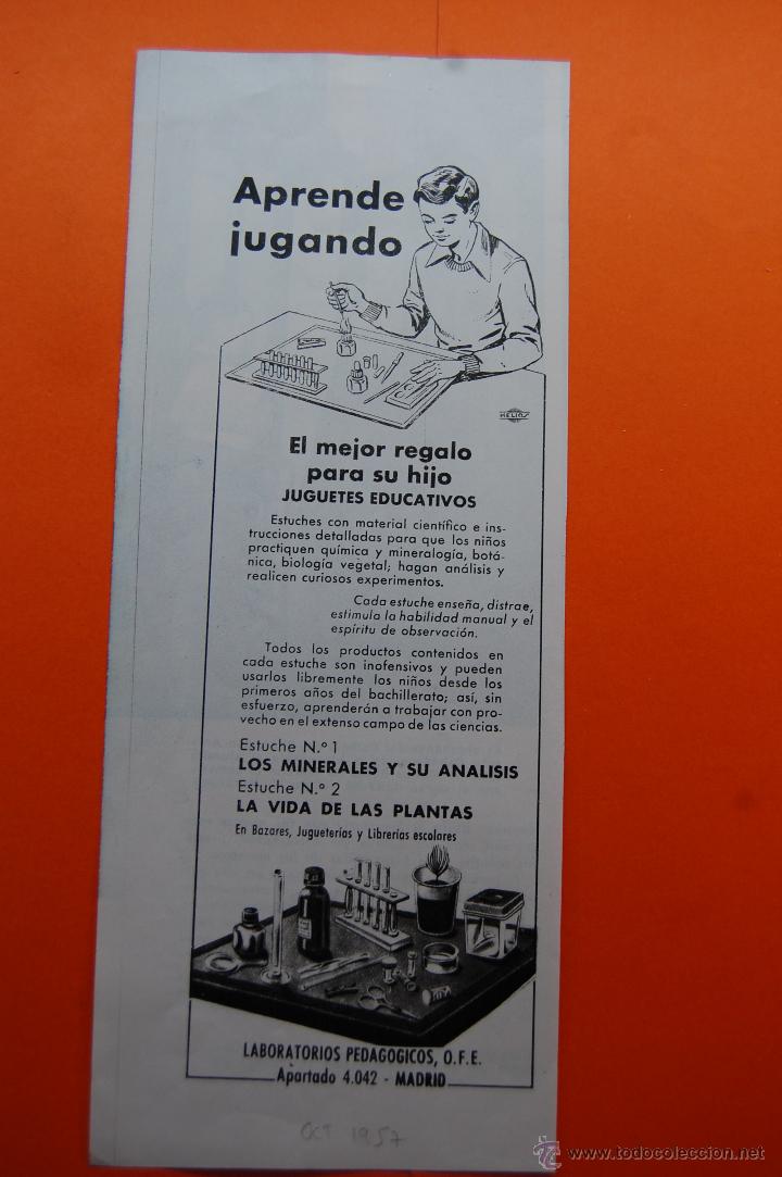 Giocattoli antichi: PUBLICIDAD - 1957 - JUGUETE EDUCATIVO LOS MINERALES Y SUS ANALISIS LA VIDA DE LAS PLANTAS