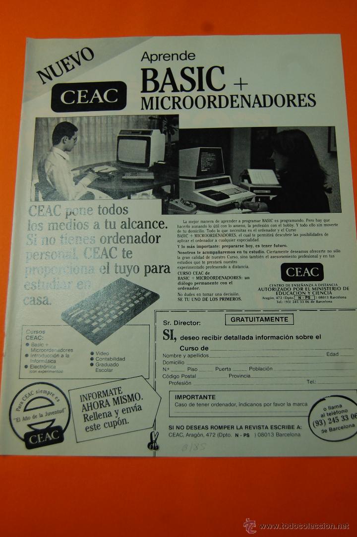 Juguetes antiguos: PUBLICIDAD 1985 - COLECCION ELECTRONICA - APRENDE BASIC EN CEAC - Foto 1