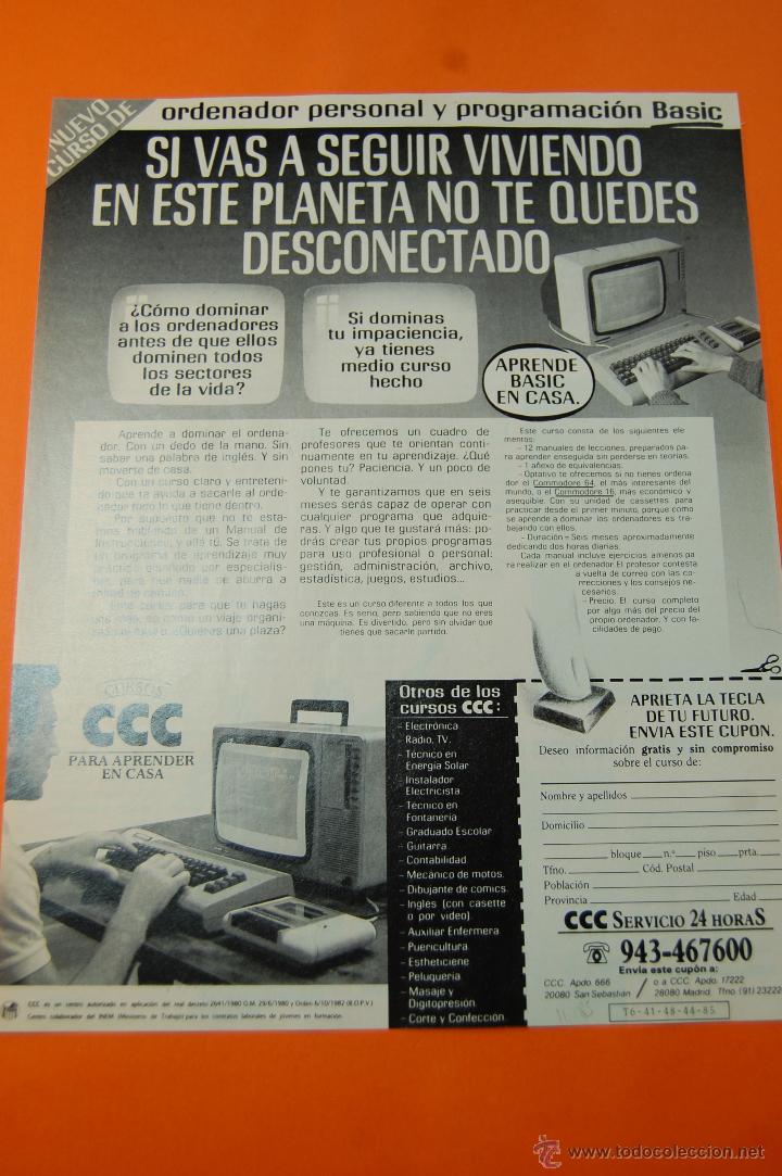 Juguetes antiguos: PUBLICIDAD 1985 - COLECCION ELECTRONICA - APRENDE BASIC EN CCC - Foto 1
