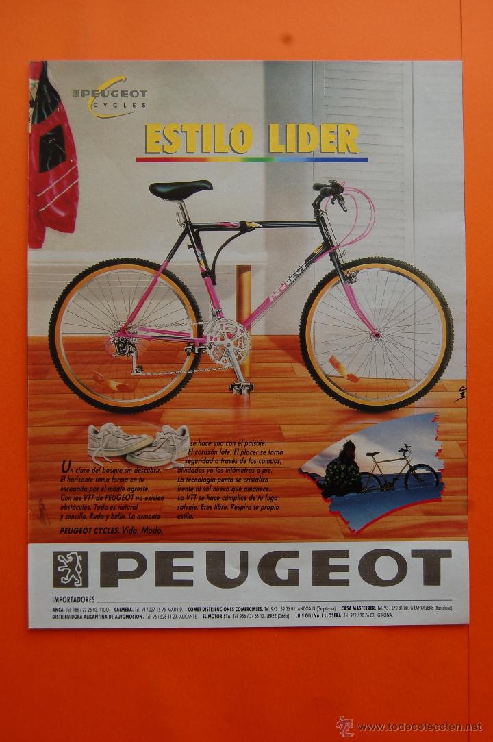 Juguetes antiguos: PUBLICIDAD 1991 - COLECCION JUGUETES - PEUGEOT CYCLES BICICLETA VTT