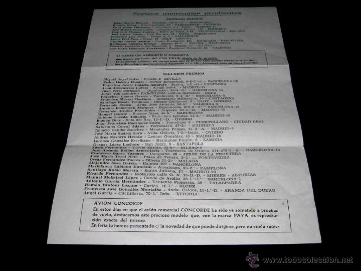 Giocattoli antichi: Documentaci&oacute;n Club Juguetes Paya. Sorteos mensuales pendientes 1969.