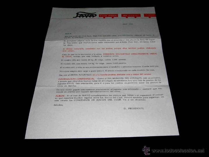 Giocattoli antichi: Documentaci&oacute;n Club Juguetes Paya. Noticias Pat&iacute;n Acu&aacute;tico, Abril 1969.